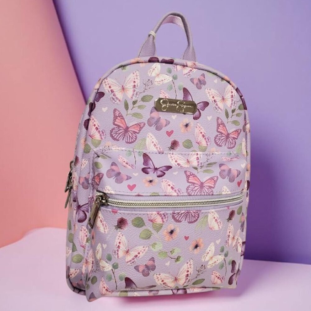 Waterproof Vegan Leather Mini Backpack Purse for Women Travel Work Lilac - Picture 7 of 9